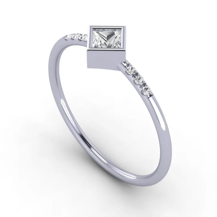 Simple Princess Diamond Ring for Girls