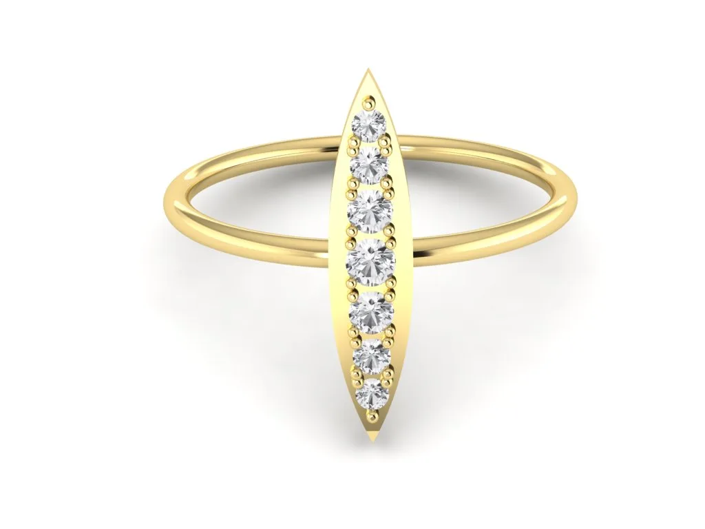 Elliptic Zirconia Diamond Ring For Ladies - Image 5