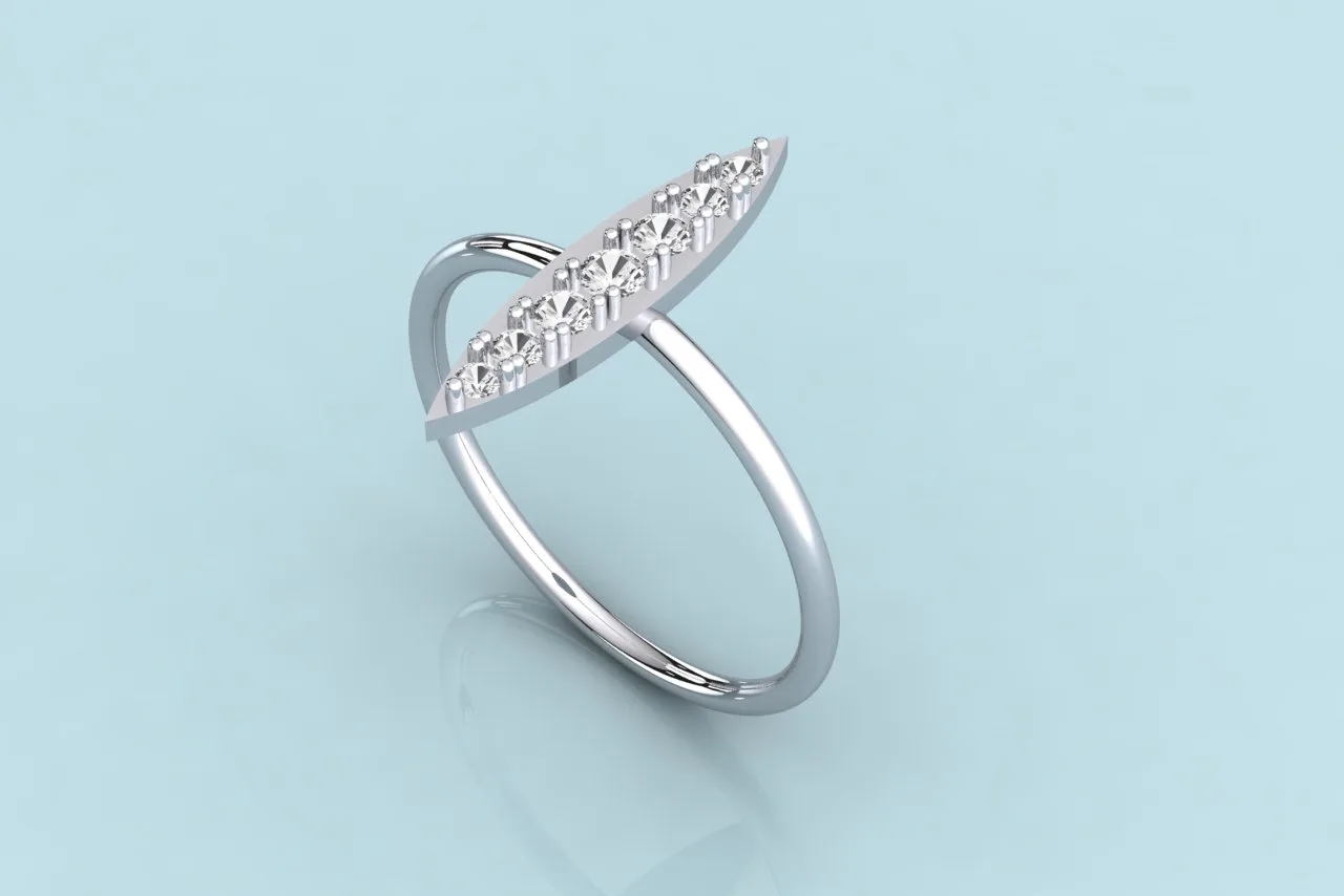 Elliptic Zirconia Diamond Ring For Ladies - Image 3