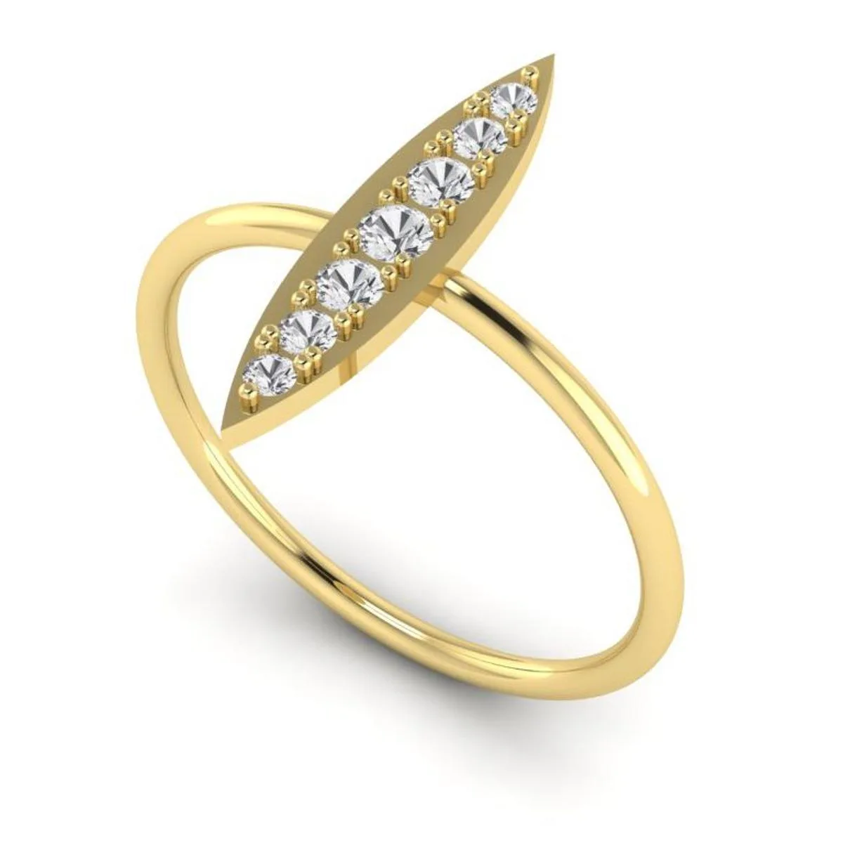 Elliptic Zirconia Diamond Ring For Ladies - Image 2