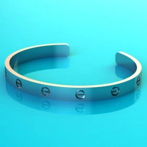 open love cuff bracelet silver