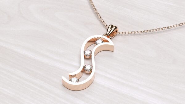 Channel S Diamond Pendant With Chain