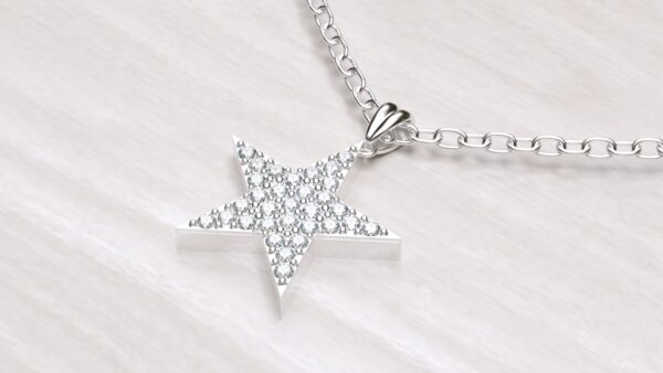 Star Diamond Cluster Pendant With Chain