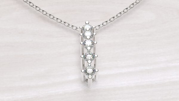 Diamond Bar Pendant With Chain - Sami Jeweller