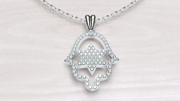 Star David Inside Khalsa Pendant With Chain - Image 3