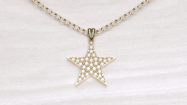 Star Diamond Cluster Pendant With Chain - Image 6